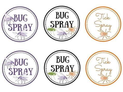 Printable Bug Spray Labels